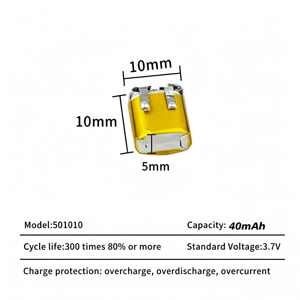 Batterie 501010 3.7V 40mAh Lip - Smartwatch Headset avis et prix